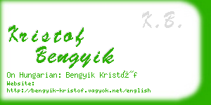 kristof bengyik business card